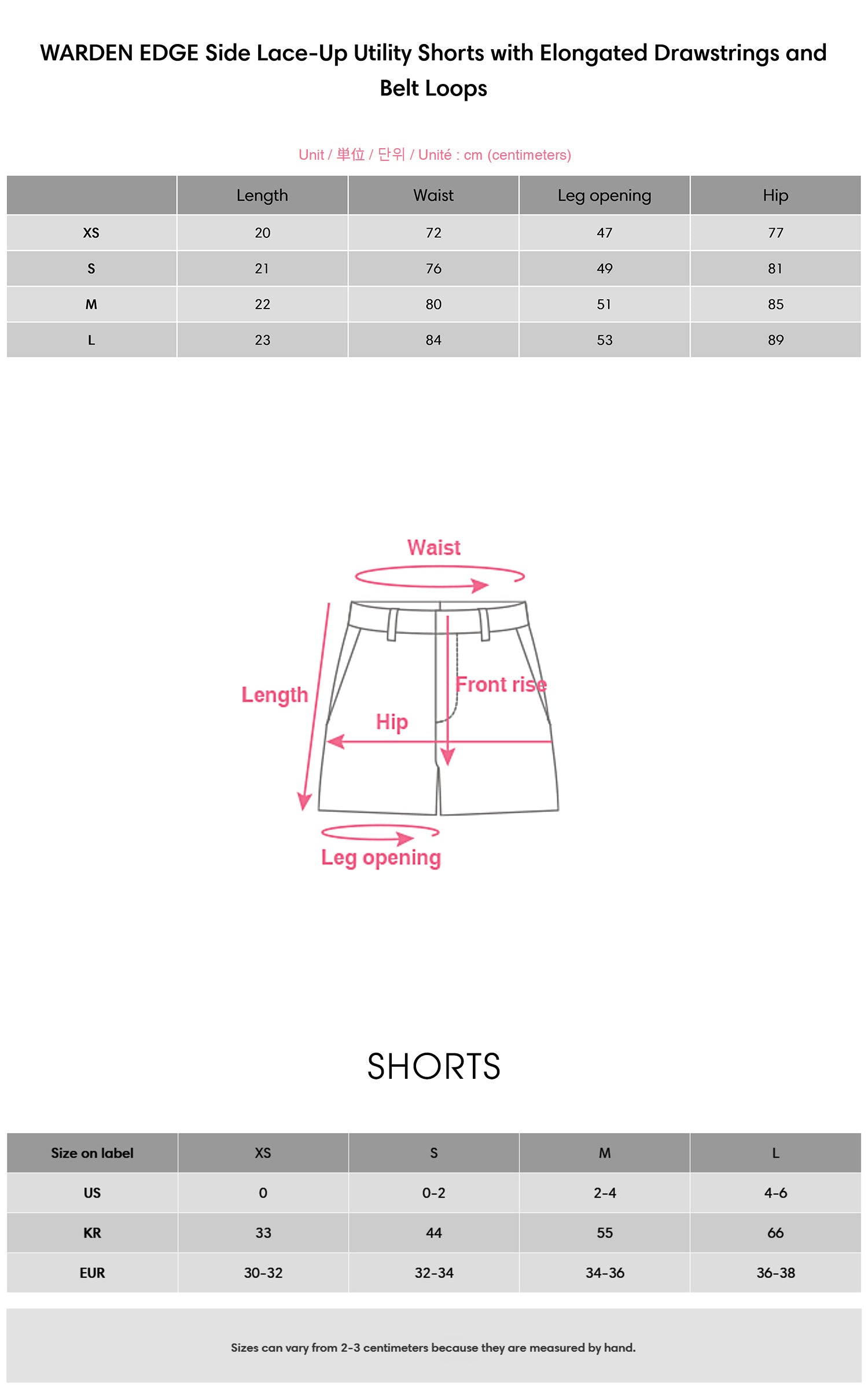 WARDEN EDGE Side Lace-Up Utility Shorts with Elongated Drawstrings and Belt Loops - PINKPARKS