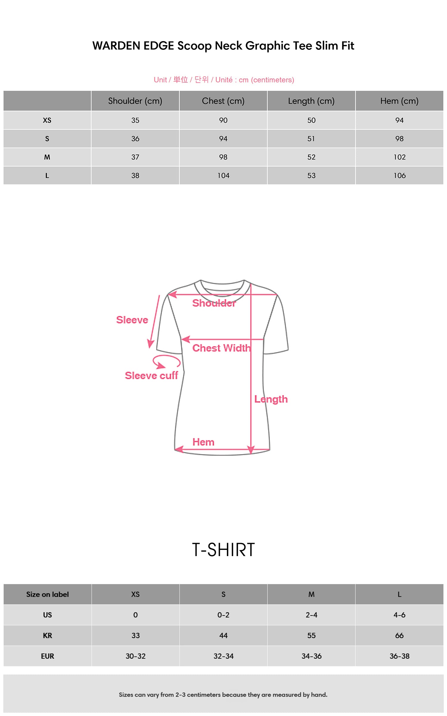 WARDEN EDGE Scoop Neck Graphic Tee Slim Fit - PINKPARKS