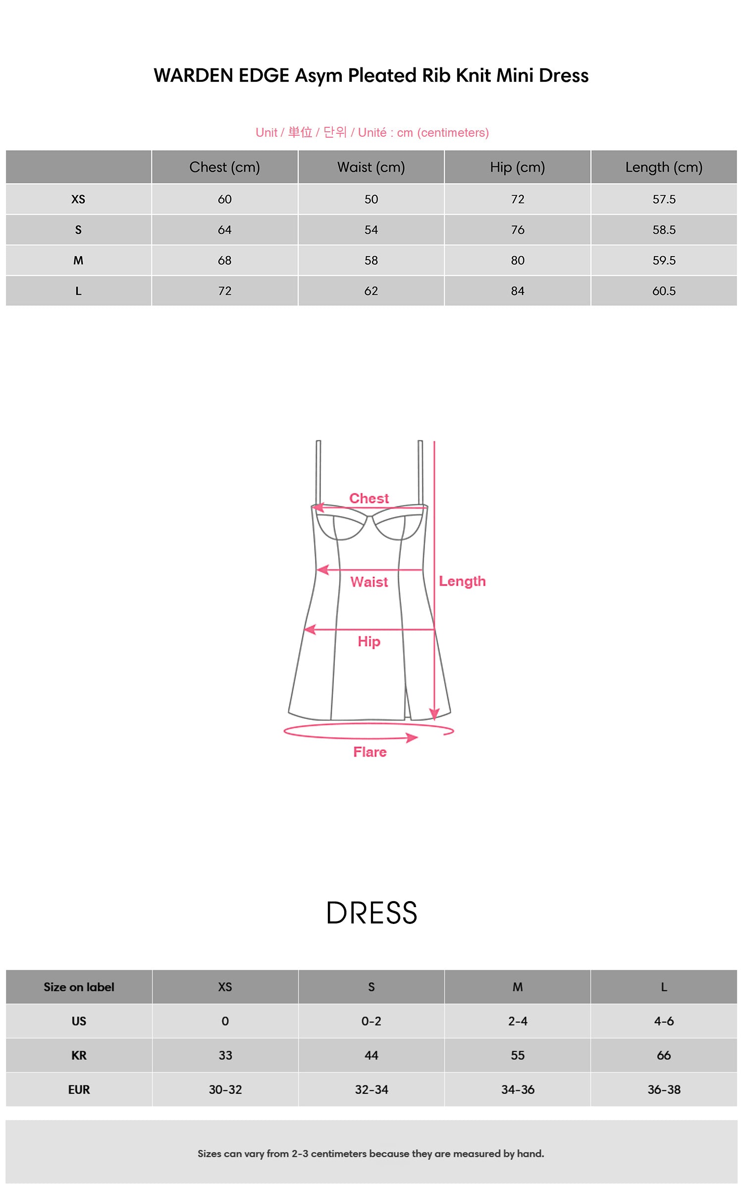 WARDEN EDGE Asym Pleated Rib Knit Mini Dress - PINKPARKS