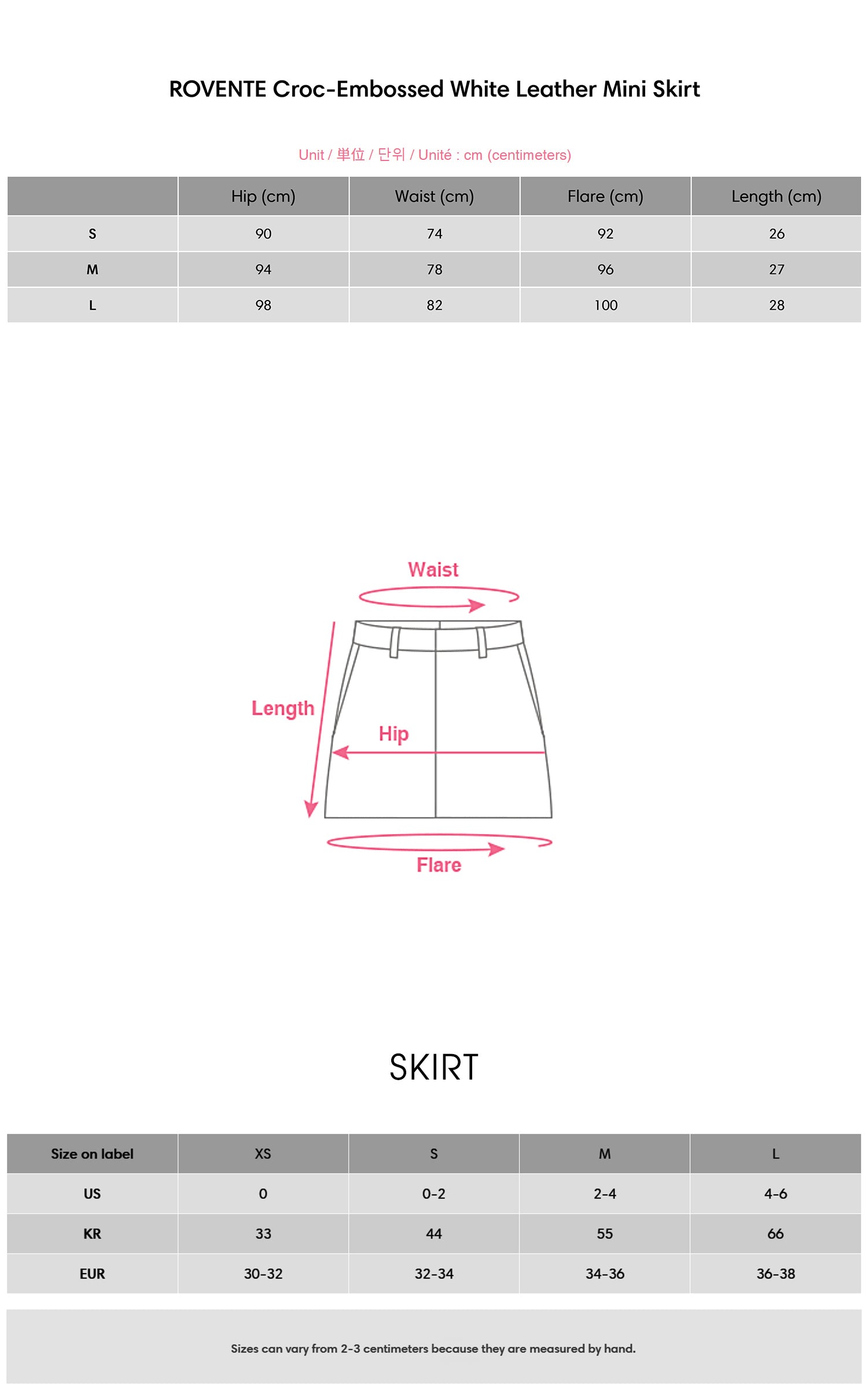 ROVENTE Croc-Embossed White Leather Mini Skirt - PINKPARKS