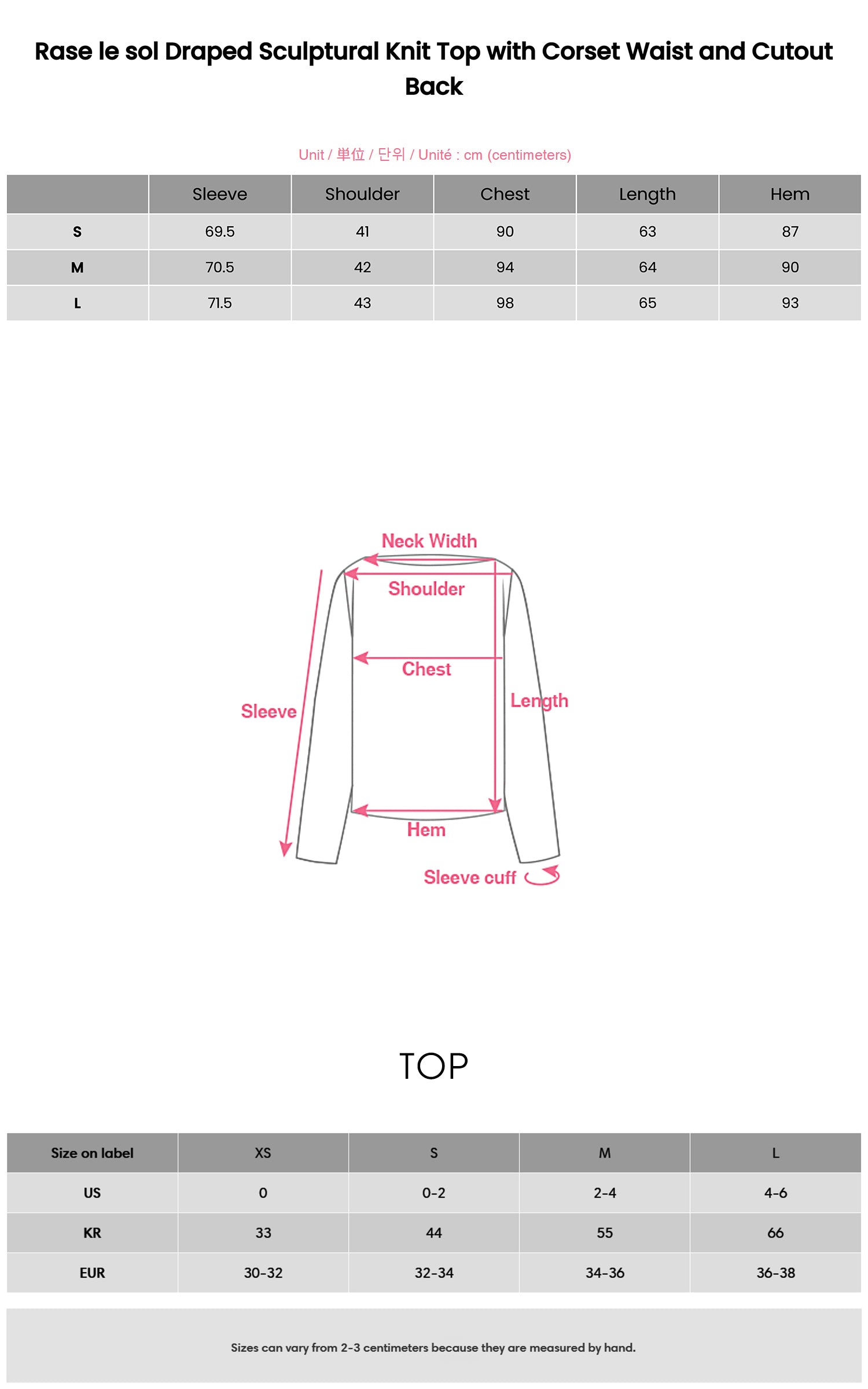 Rase le sol コルセットウエストとカットアウトバック付きのドレープスカルプチュラルニットトップ