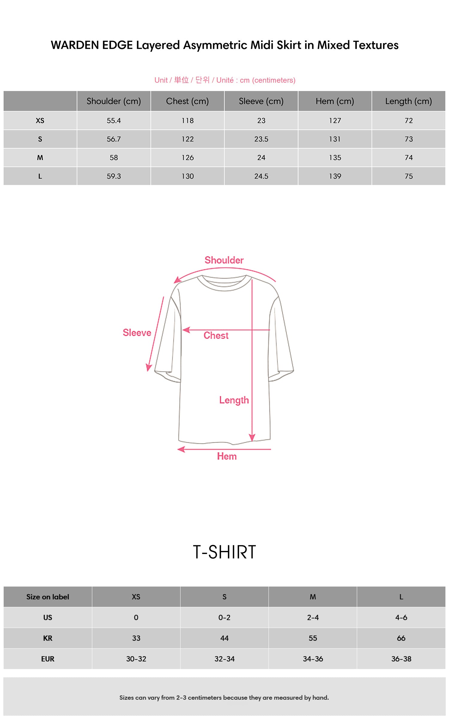 WARDEN EDGE Layered Asymmetric Midi Skirt in Mixed Textures - PINKPARKS