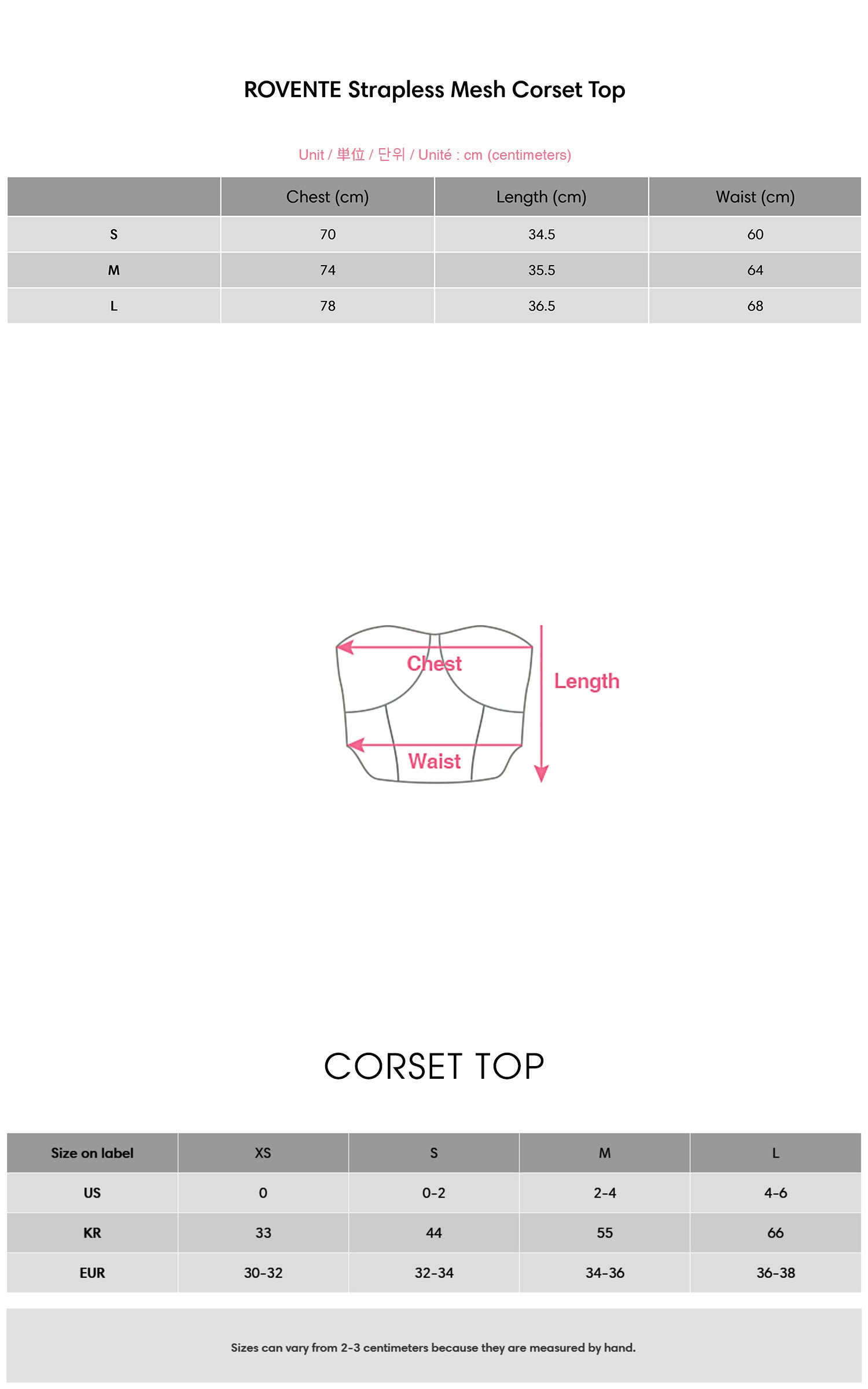 ROVENTE Strapless Mesh Corset Top - PINKPARKS