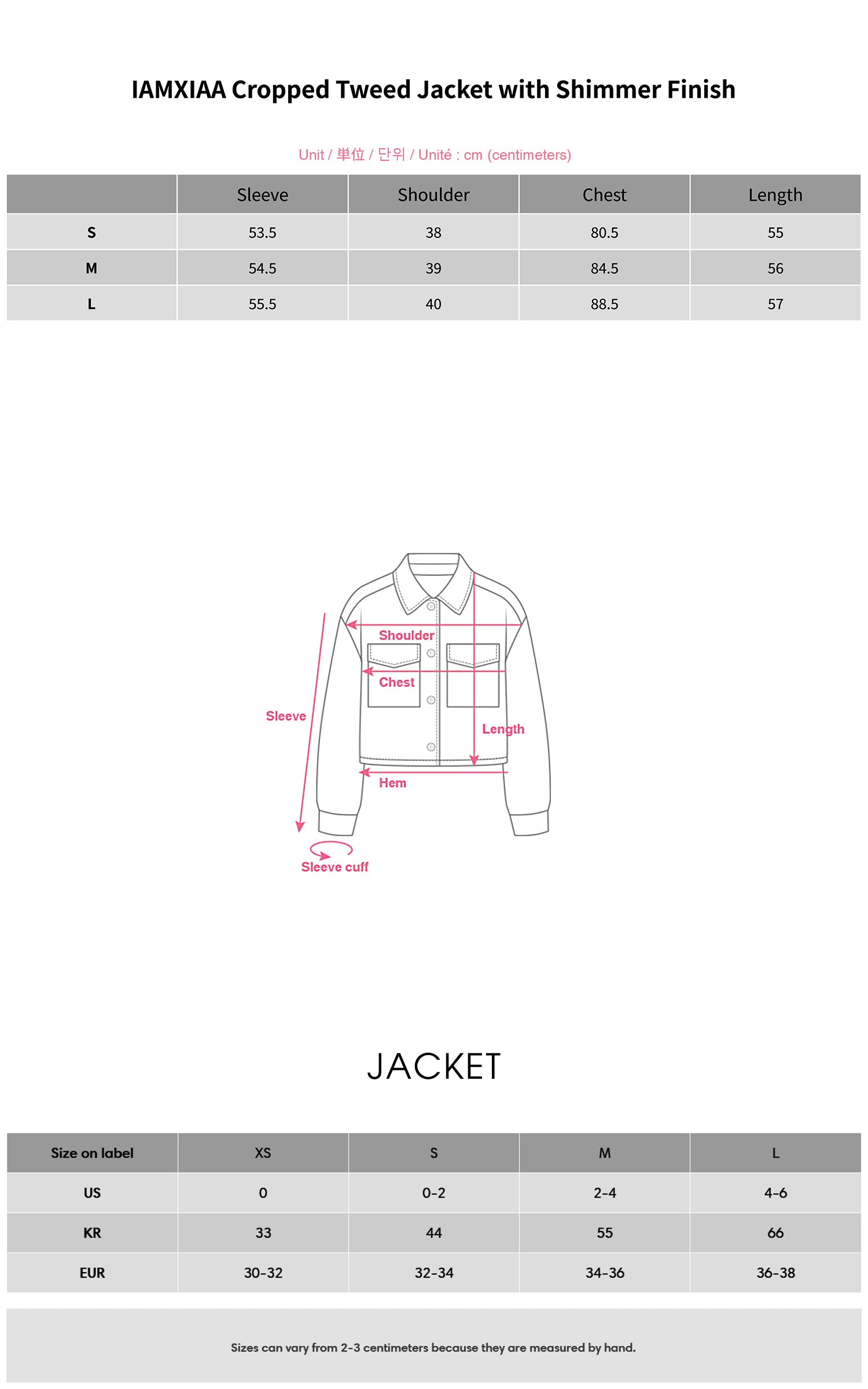 IAMXIAA Cropped Tweed Jacket with Shimmer Finish