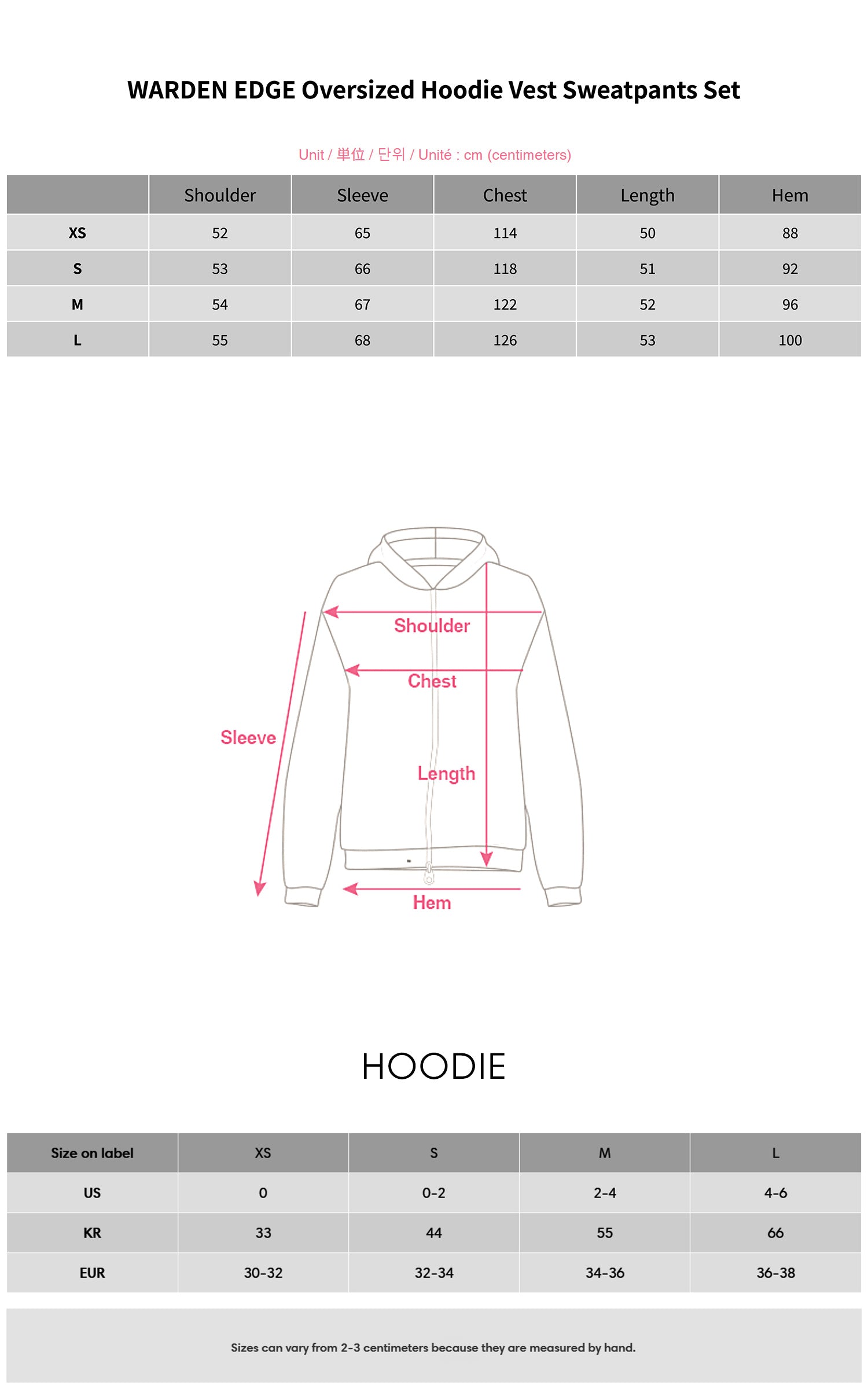 WARDEN EDGE Oversized Hoodie Vest Sweatpants Set