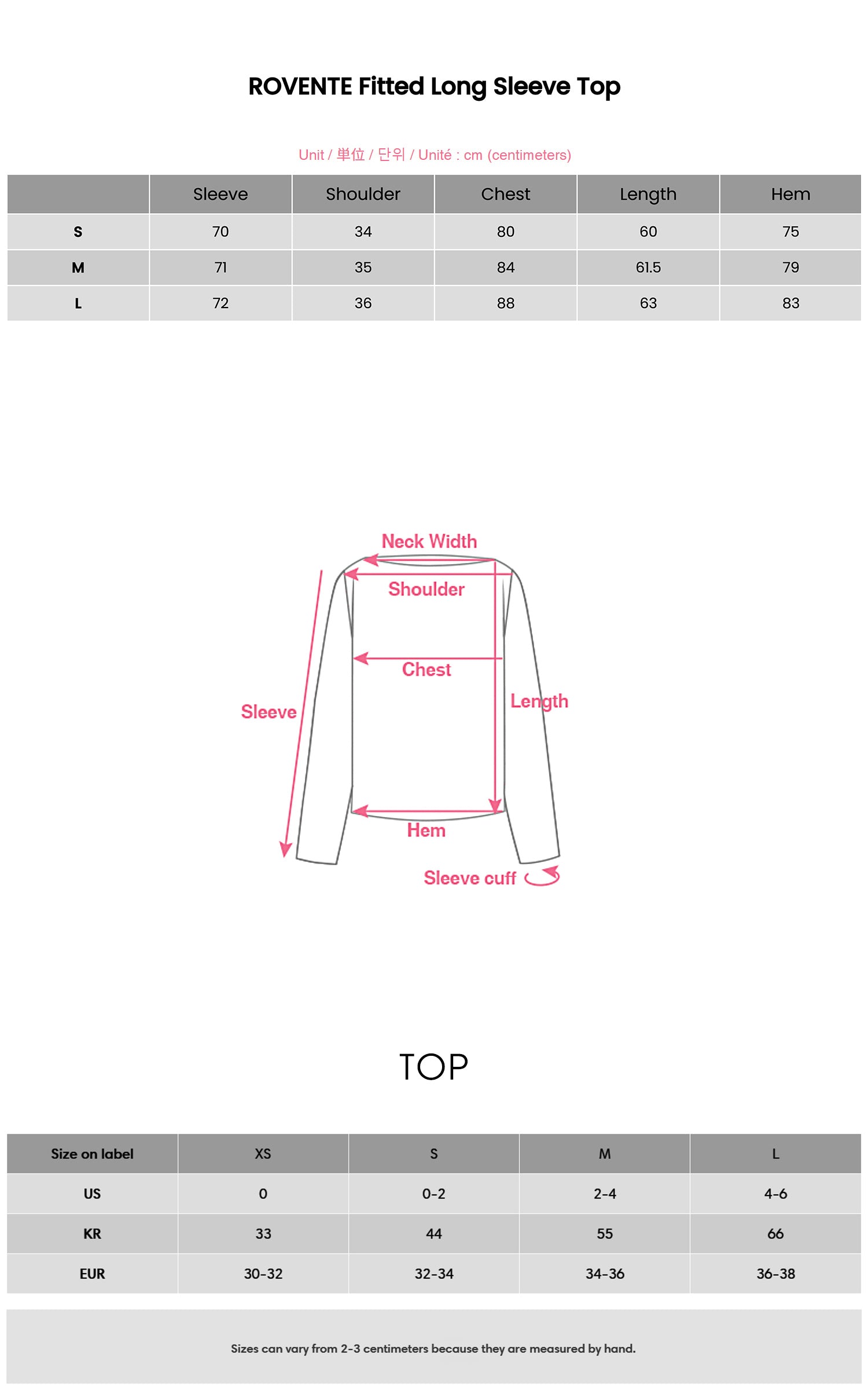 ROVENTE Fitted Long Sleeve Top