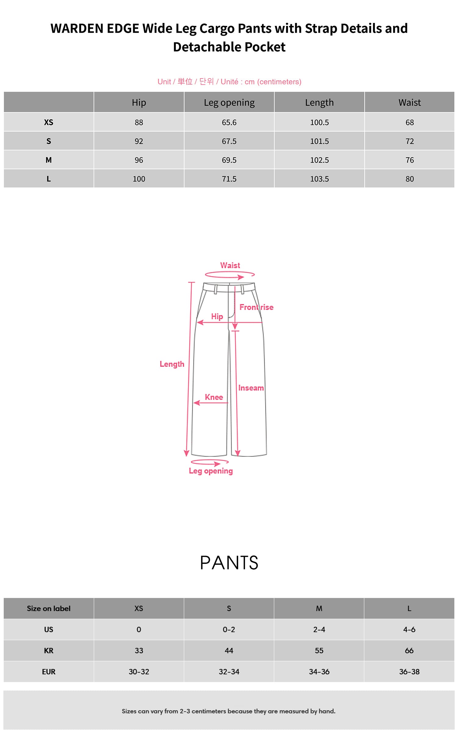 WARDEN EDGE ストラップ付きワイドレッグカーゴパンツ・取り外し可能なポケット