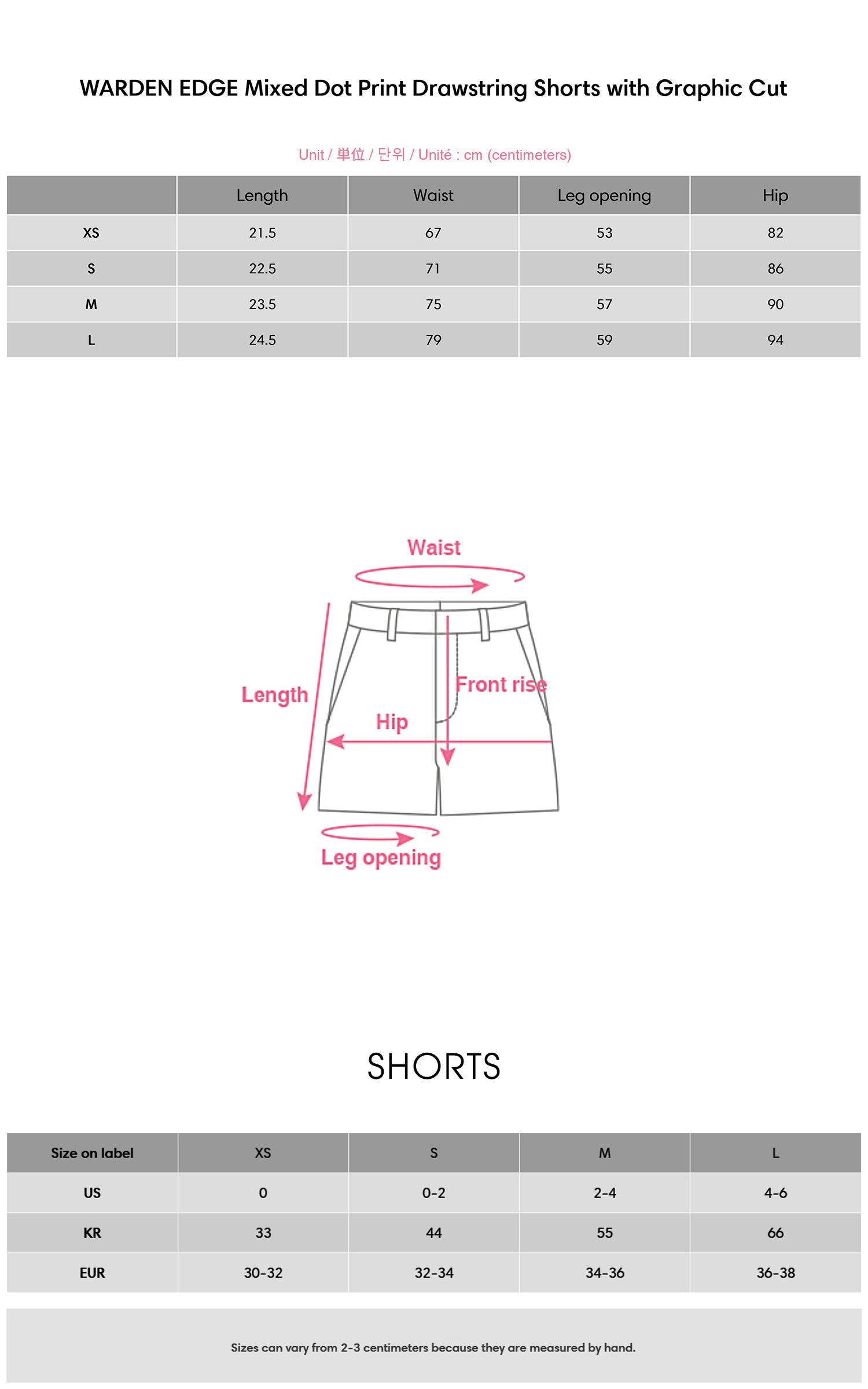 WARDEN EDGE Mixed Dot Print Drawstring Shorts with Graphic Cut - PINKPARKS