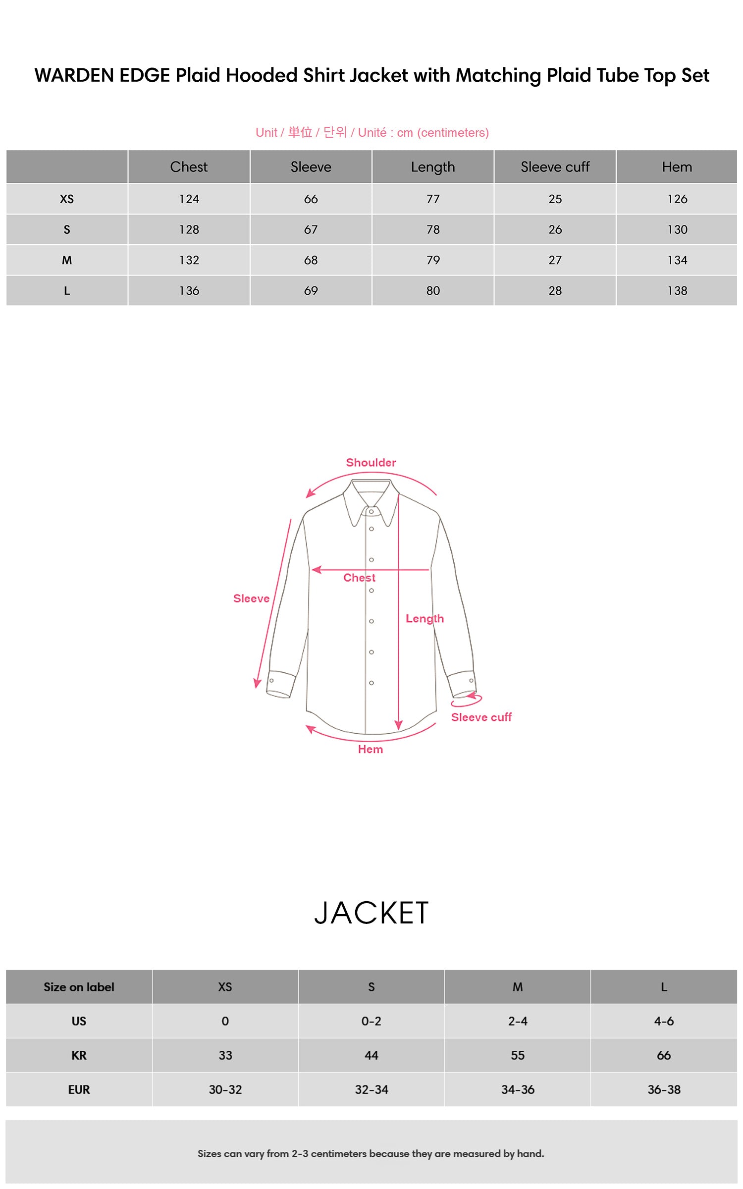 WARDEN EDGE チェック柄フード付きシャツジャケット＆お揃いチェック柄チューブトップセット