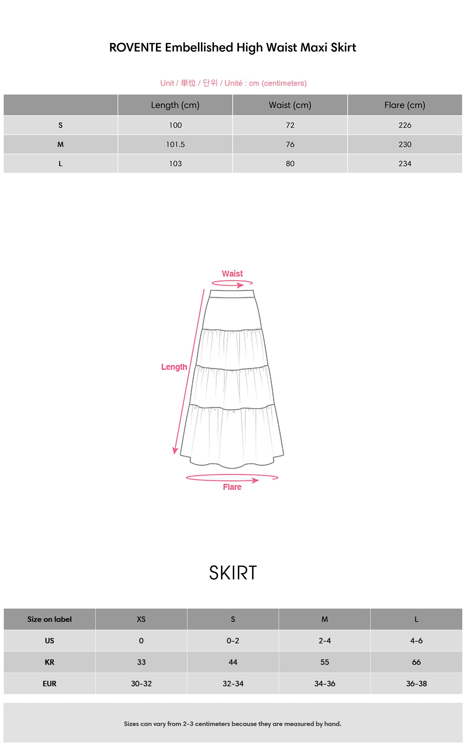 ROVENTE Embellished High Waist Maxi Skirt - PINKPARKS