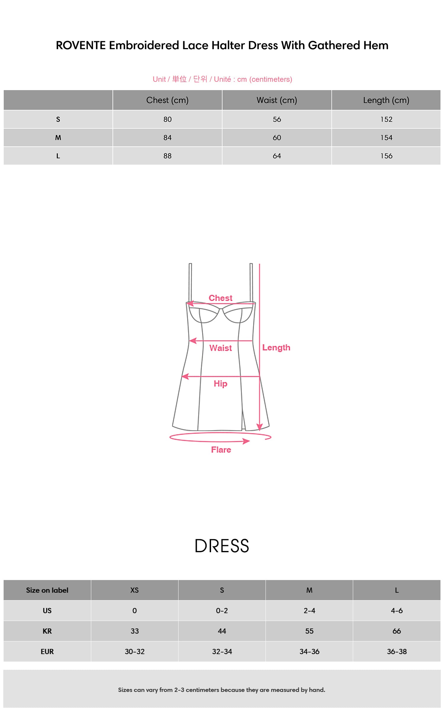 ROVENTE Embroidered Lace Halter Dress With Gathered Hem - PINKPARKS