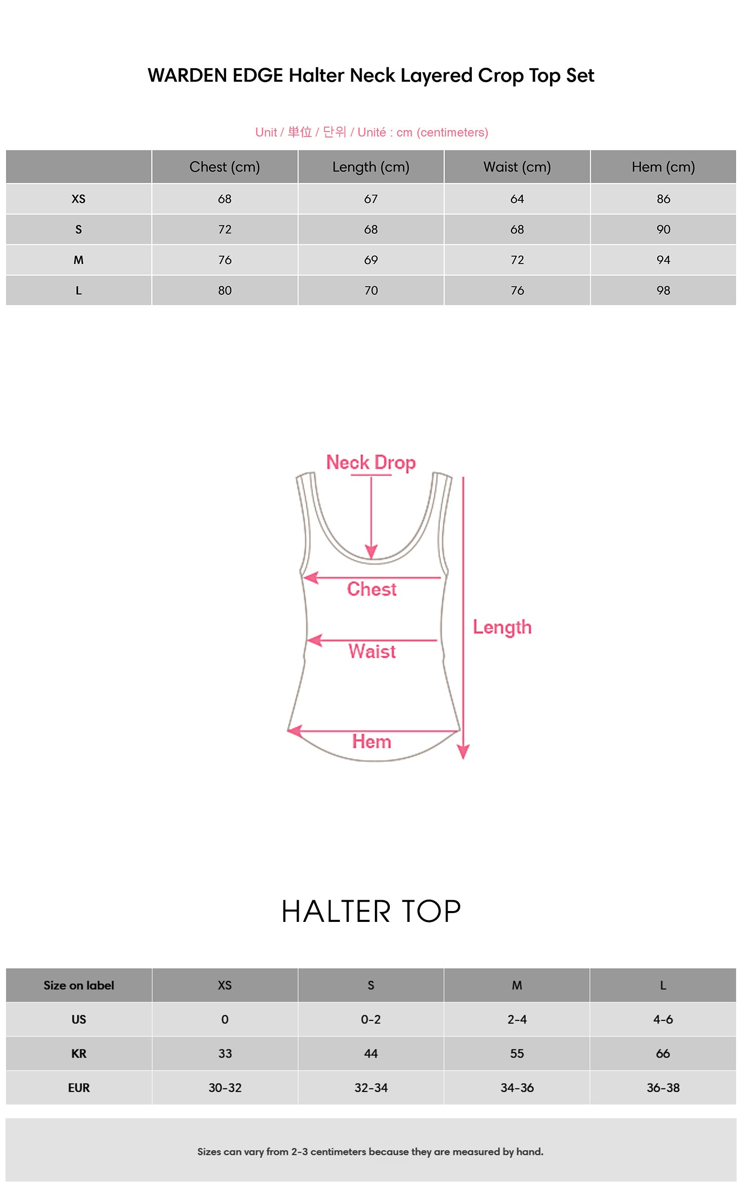 WARDEN EDGE Halter Neck Layered Crop Top Set - PINKPARKS