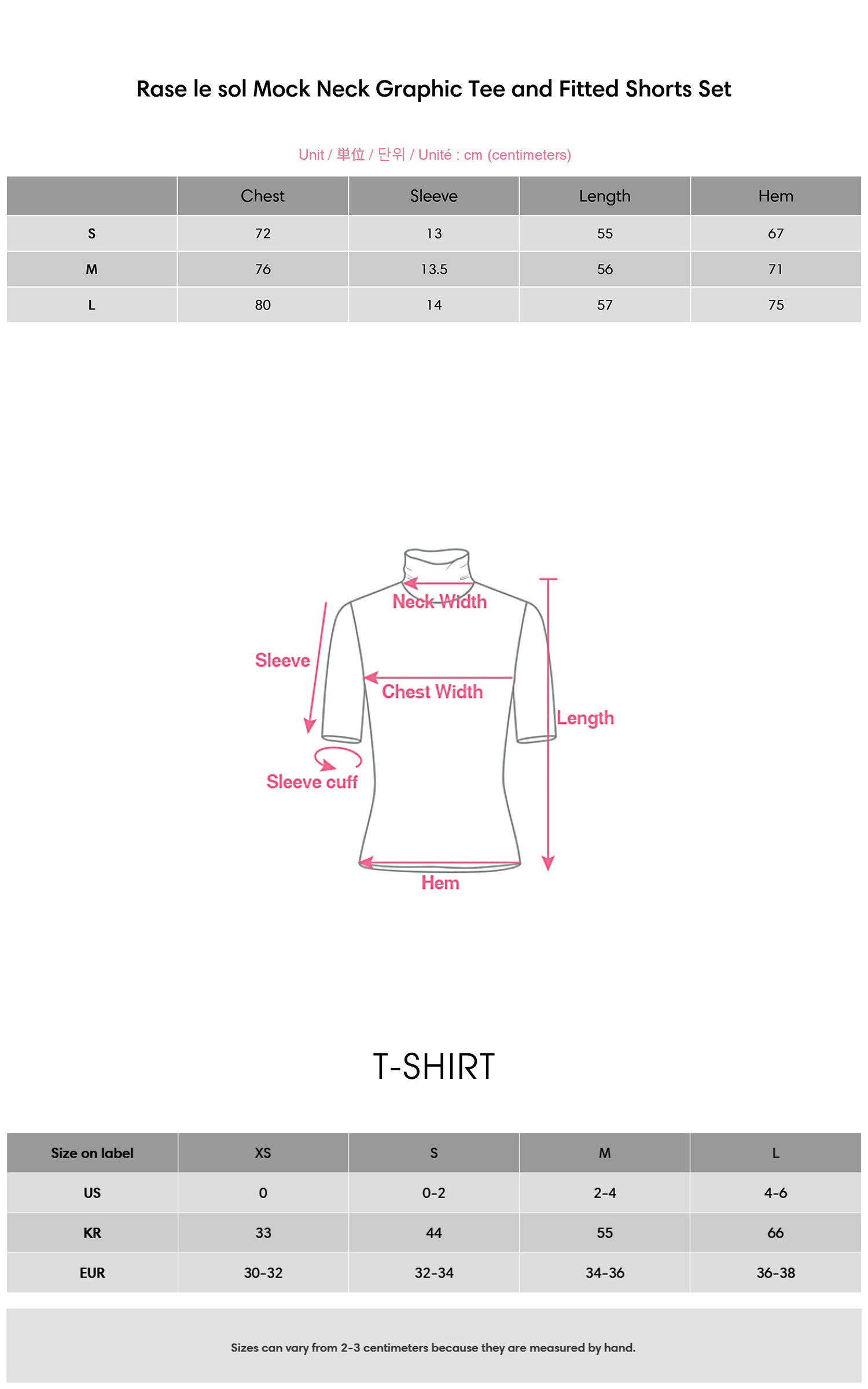 Rase le sol Mock Neck Graphic Tee and Fitted Shorts Set - PINKPARKS