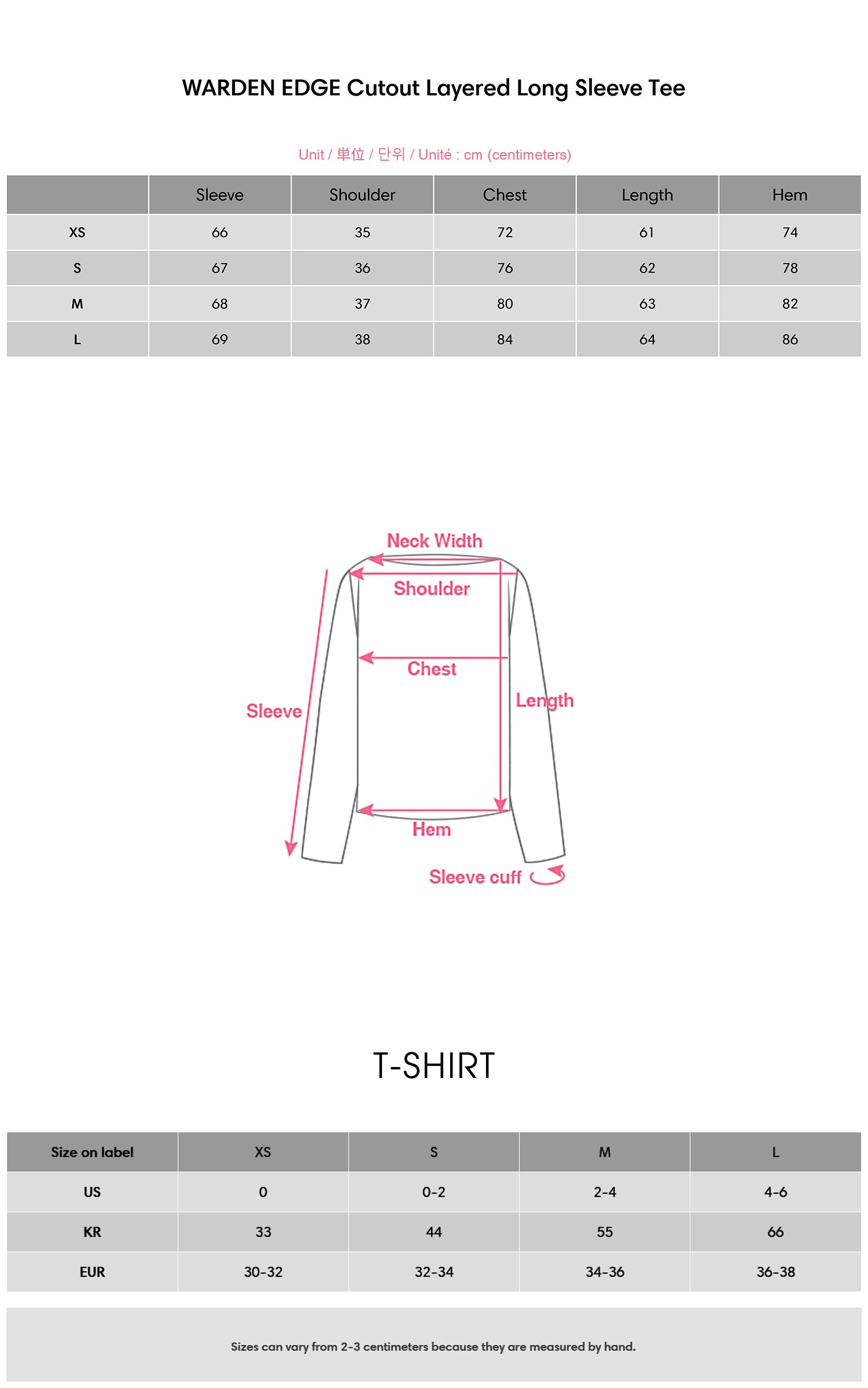 WARDEN EDGE カットアウトレイヤード長袖Tシャツ