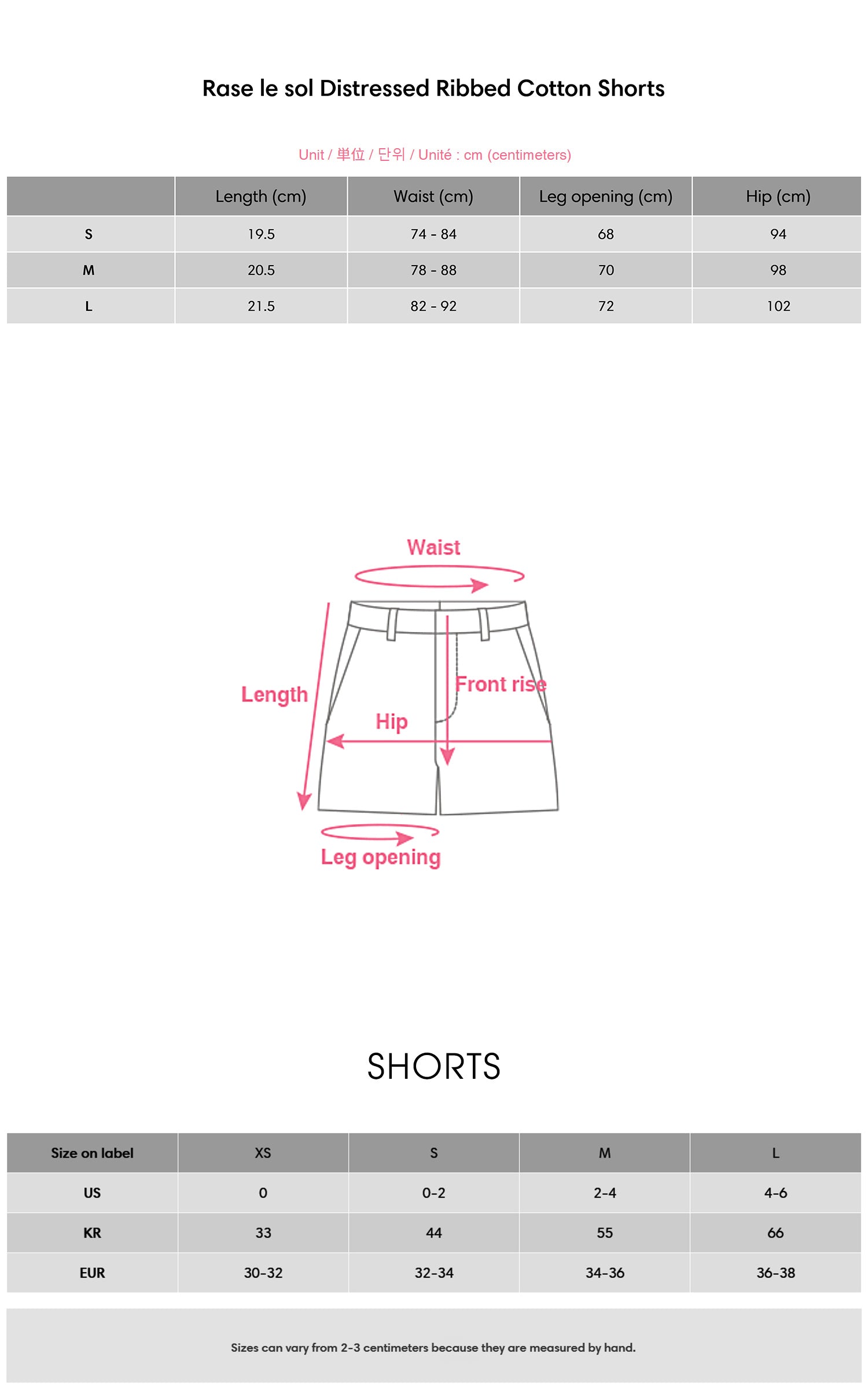 Rase le sol Distressed Ribbed Cotton Shorts - PINKPARKS