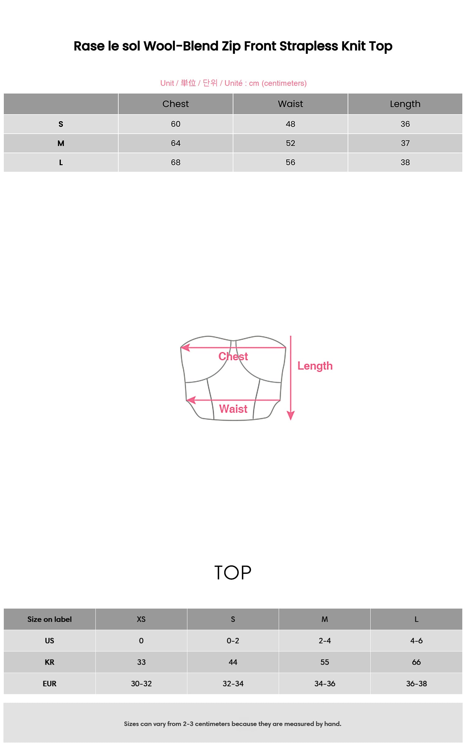 Rase le sol Wool-Blend Zip Front Strapless Knit Top