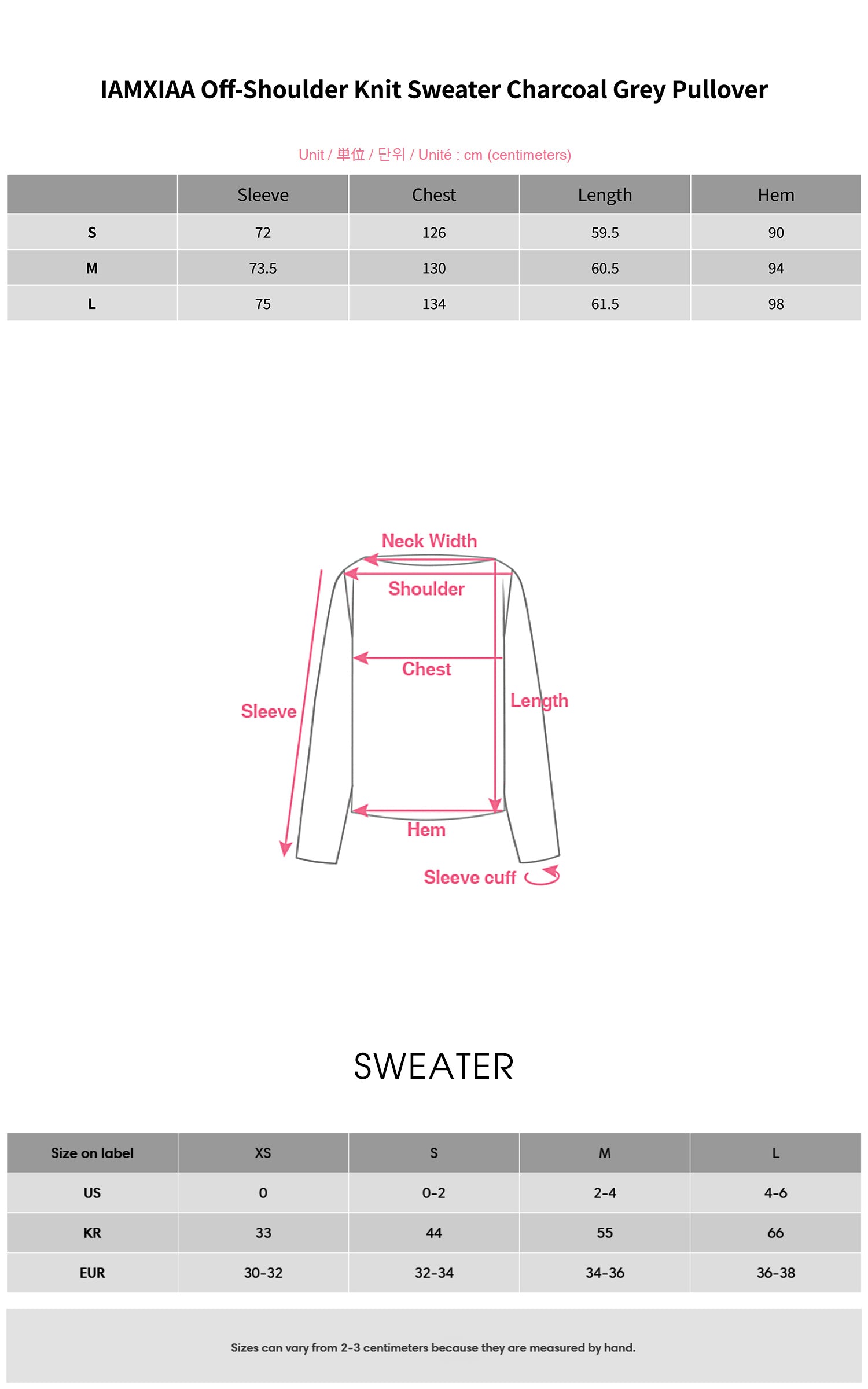 IAMXIAA オフショルダーニットセーター チャコールグレー プルオーバー