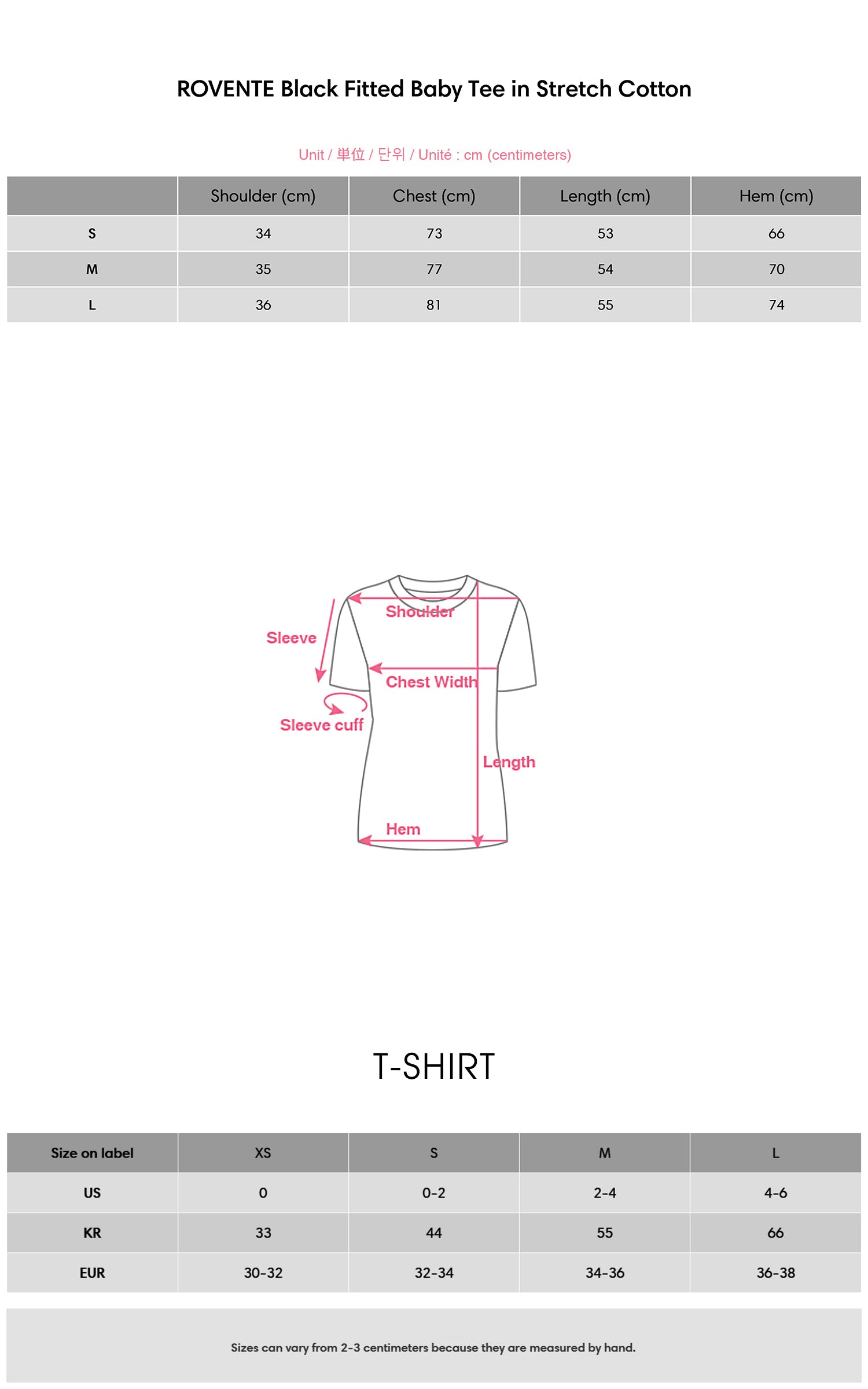 ROVENTE Black Fitted Baby Tee in Stretch Cotton - PINKPARKS