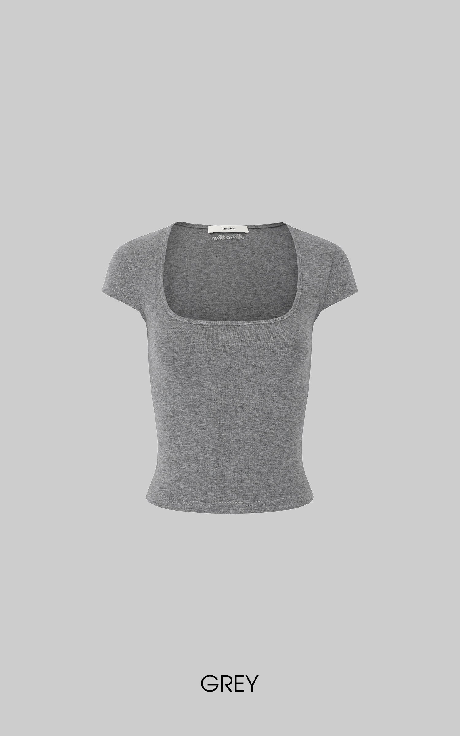 IAMXIAA スクエアネックフィットショートスリーブTシャツ