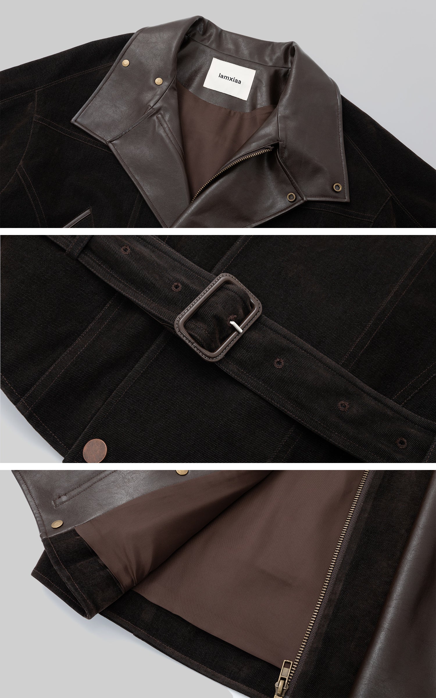 IAMXIAA Flocked Denim Belted Jacket